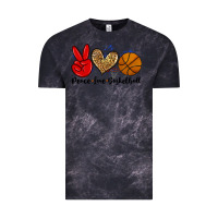 Cloud Black peace love basketball Vintage Tee - Zillion Design Studio