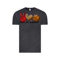 Vintage Black peace love basketball Vintage Tee - Zillion Design Studio