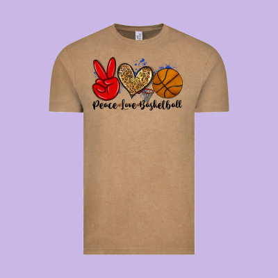 Peace Love Basketball Vintage Tee Designed By Zillion Design Studio