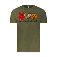 Vintage Olive peace love basketball Vintage Tee - Zillion Design Studio