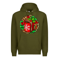 Army Green christmas hot chocolate and candies Premium Hoodie - AdoDesignShop