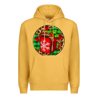 Mustard christmas hot chocolate and candies Premium Hoodie - AdoDesignShop