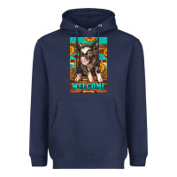 Navy western pig garden Heavyweight Hoodie - LillyAllenDesigns