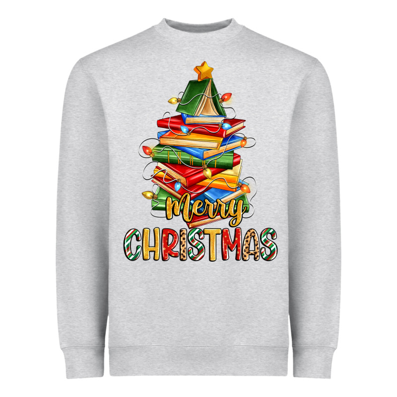 Book Christmas Tree Merry Christmas Heavyweight Sweatshirt by Zillion Design Studio | Teevron