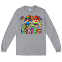 Heather Grey pride Long Sleeve Tee - CowhideDigitalArt