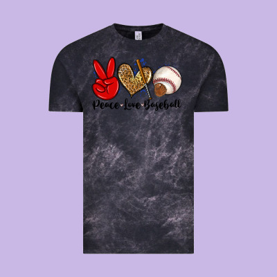 Peace Love Baseball Vintage Tee Designed By Zillion Design Studio