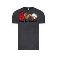 Vintage Black peace love baseball Vintage Tee - Zillion Design Studio