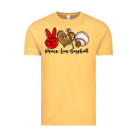 Vintage Mustard peace love baseball Vintage Tee - Zillion Design Studio