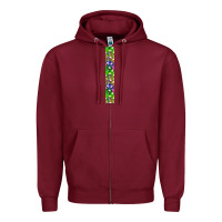 Burgundy Halloween Key Fob Zipper Hoodie - BundleAndBundleShop