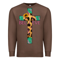 Chestnut Believe Cross Premium Sweatshirt - Jasminsmagicworld