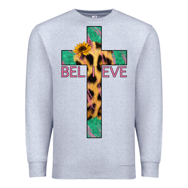 Believe Cross Premium Sweatshirt by Jasminsmagicworld | Teevron