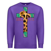 Purple Believe Cross Premium Sweatshirt - Jasminsmagicworld
