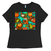 Black pumpkin spice and pumpkin Ladies Tee - AdoDesignShop