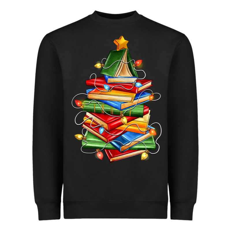 Book Christmas Tree Heavyweight Sweatshirt by Zillion Design Studio | Teevron