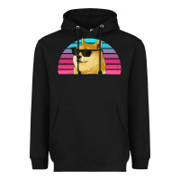 Black doge coin bitcoin hodl retro sunset Heavyweight Hoodie - Jasminsmagicworld