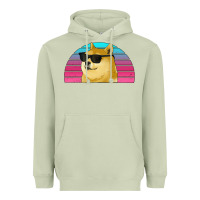 Matcha doge coin bitcoin hodl retro sunset Heavyweight Hoodie - Jasminsmagicworld