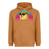 Meerkat doge coin bitcoin hodl retro sunset Heavyweight Hoodie - Jasminsmagicworld
