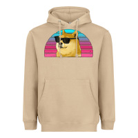Mushroom doge coin bitcoin hodl retro sunset Heavyweight Hoodie - Jasminsmagicworld