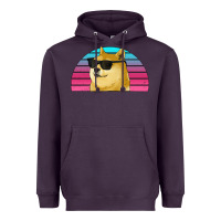 Plum doge coin bitcoin hodl retro sunset Heavyweight Hoodie - Jasminsmagicworld