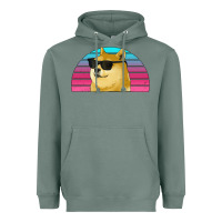 Sage doge coin bitcoin hodl retro sunset Heavyweight Hoodie - Jasminsmagicworld