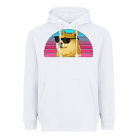 White doge coin bitcoin hodl retro sunset Heavyweight Hoodie - Jasminsmagicworld