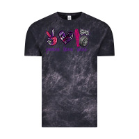 Cloud Black peace love race Vintage Tee - texasbilliewilder