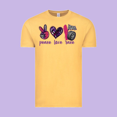 Peace Love Race Vintage Tee Designed By Texasbilliewilder