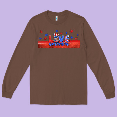 Love America Gnome Libbey Cup Long Sleeve Tee Designed By Hra Design Shop