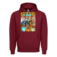 Burgundy fall farm tractor air freshener Zipper Hoodie - Artiststas