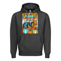 Charcoal Heather fall farm tractor air freshener Zipper Hoodie - Artiststas