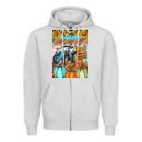 Dove Grey fall farm tractor air freshener Zipper Hoodie - Artiststas