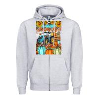 Heather Grey fall farm tractor air freshener Zipper Hoodie - Artiststas