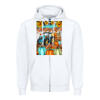 White fall farm tractor air freshener Zipper Hoodie - Artiststas