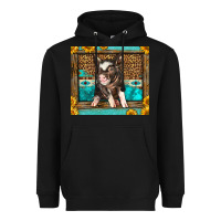 Black Western Cute Pig Heavyweight Hoodie - LillyAllenDesigns