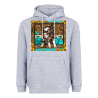 Heather Grey Western Cute Pig Heavyweight Hoodie - LillyAllenDesigns