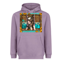 Lavender Western Cute Pig Heavyweight Hoodie - LillyAllenDesigns