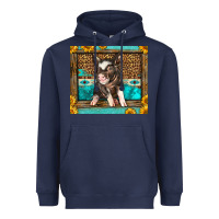 Navy Western Cute Pig Heavyweight Hoodie - LillyAllenDesigns