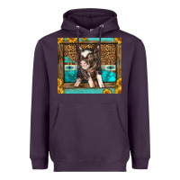 Plum Western Cute Pig Heavyweight Hoodie - LillyAllenDesigns