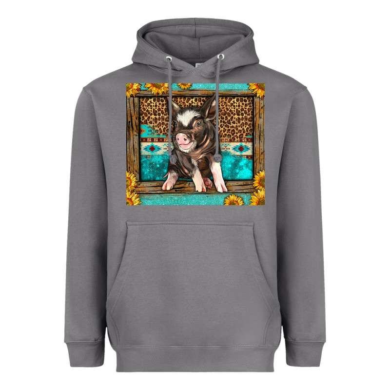 Western Cute Pig Heavyweight Hoodie by LillyAllenDesigns | Teevron
