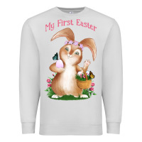 Dove Grey Babies First Easter Girls Premium Sweatshirt - Jasminsmagicworld