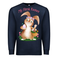 Navy Babies First Easter Girls Premium Sweatshirt - Jasminsmagicworld