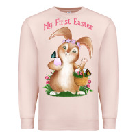 Pale Pink Babies First Easter Girls Premium Sweatshirt - Jasminsmagicworld
