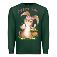 Sports Green Babies First Easter Girls Premium Sweatshirt - Jasminsmagicworld