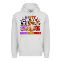 Dove Grey happy hallothanksmas Premium Hoodie - MaliasSmallBusiness
