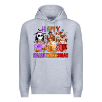 Heather Grey happy hallothanksmas Premium Hoodie - MaliasSmallBusiness