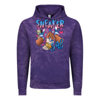 Cloud Purple Sneaker girl afro woman Vintage Hoodie - RanaPortraitStore