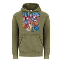 Vintage Olive Sneaker girl afro woman Vintage Hoodie - RanaPortraitStore