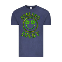 Vintage Denim feeling lucky with leopard Vintage Tee - RanaPortraitStore