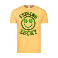 Vintage Mustard feeling lucky with leopard Vintage Tee - RanaPortraitStore