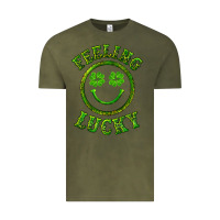 Vintage Olive feeling lucky with leopard Vintage Tee - RanaPortraitStore